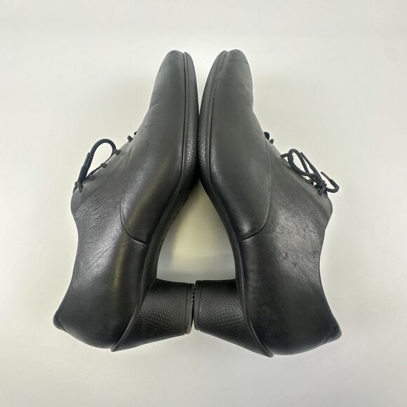 Ecco Oxford Heel Pump Shootie Black Leather Lace Up Low Womens Size 39 US 8-8.5 - Picture 12 of 14